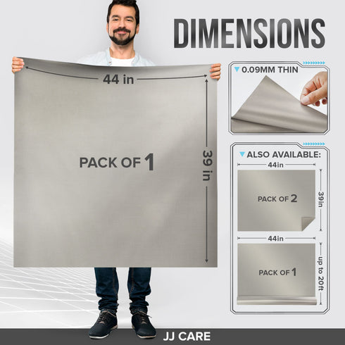 JJ CARE Faraday Fabric (44" x 39" Faraday Cloth + 24" x 1" Long Faraday Tape + Instructions)